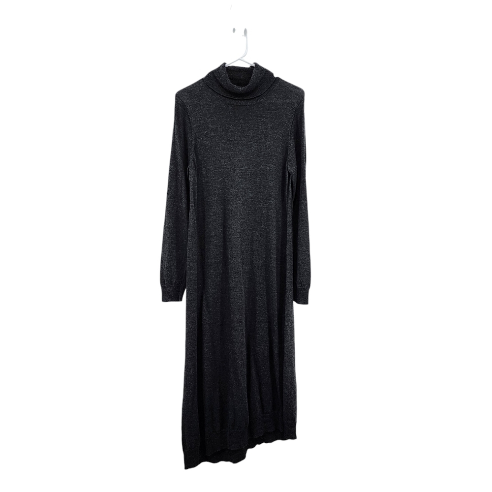 Eileen Fisher Women's Merino Wool Turtleneck Sweater Dress Charcoal- M